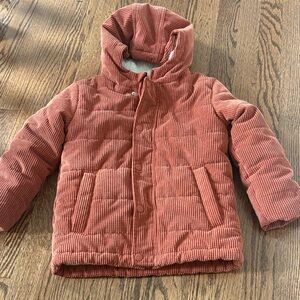 Cat & Jack Rust Corduroy Puffer Jacket